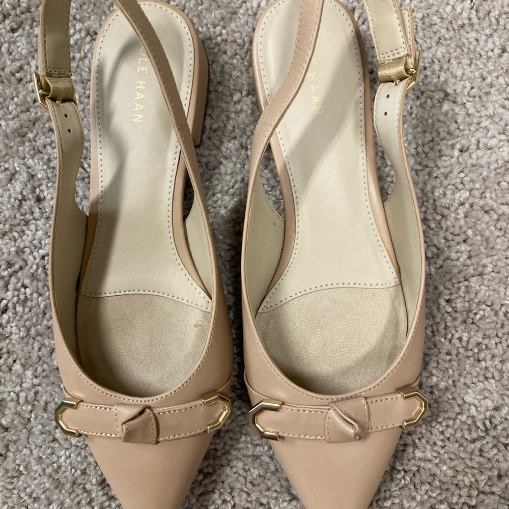 Cole Haan Women's Beige Slingback Heels
